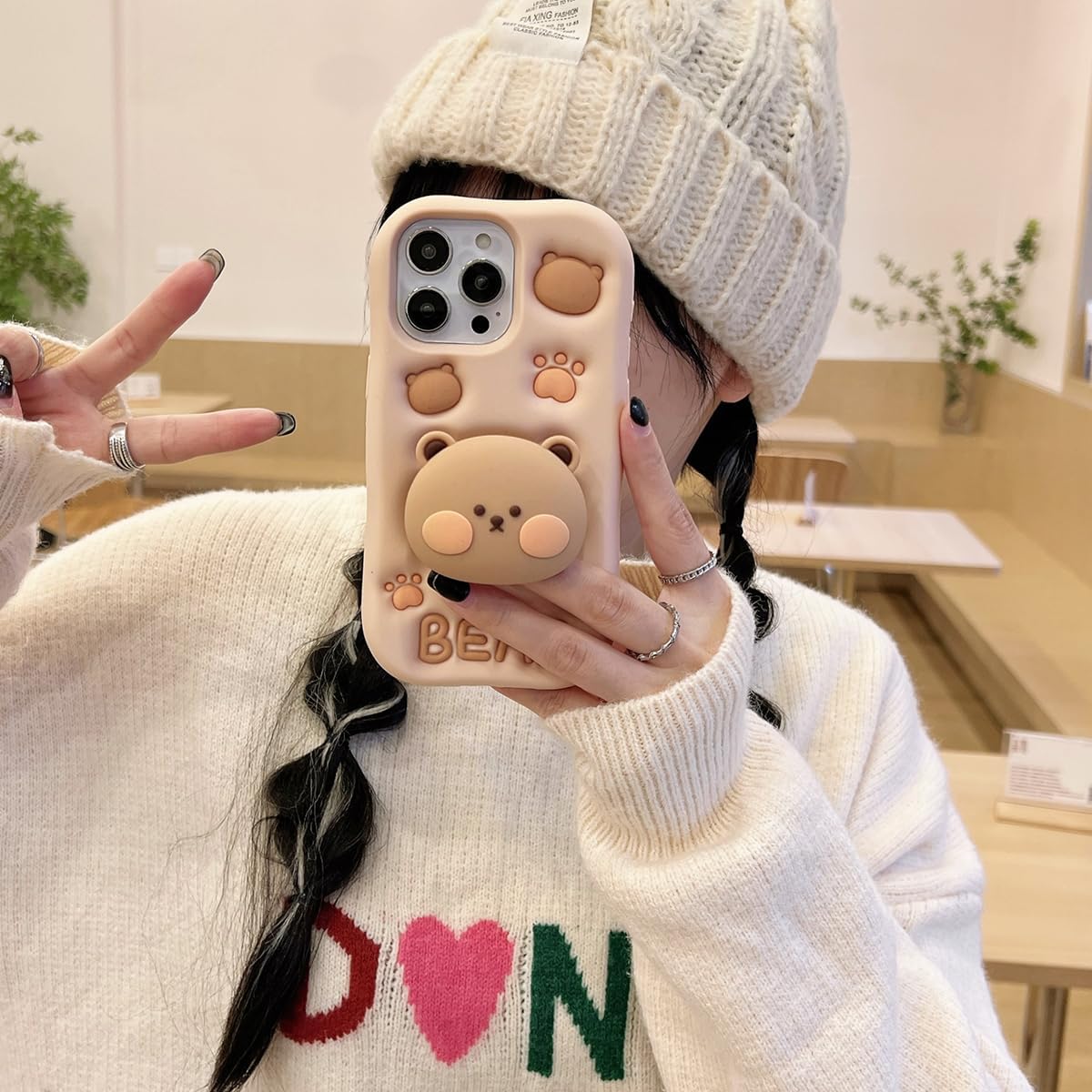 Cute Bear Grip Delight Phone Case