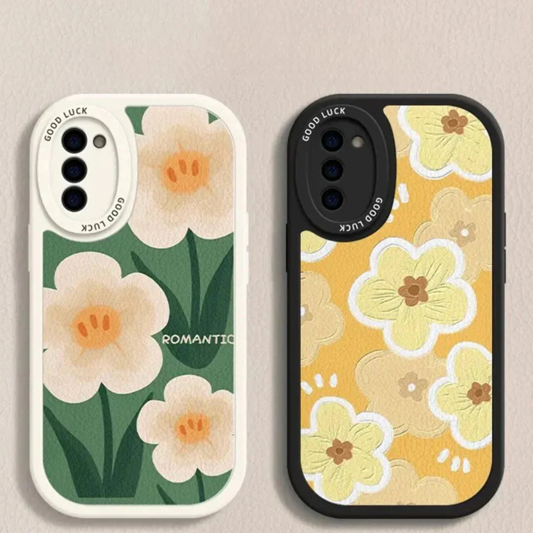 Floral Edition Leather Textured Soft Case - Samsung