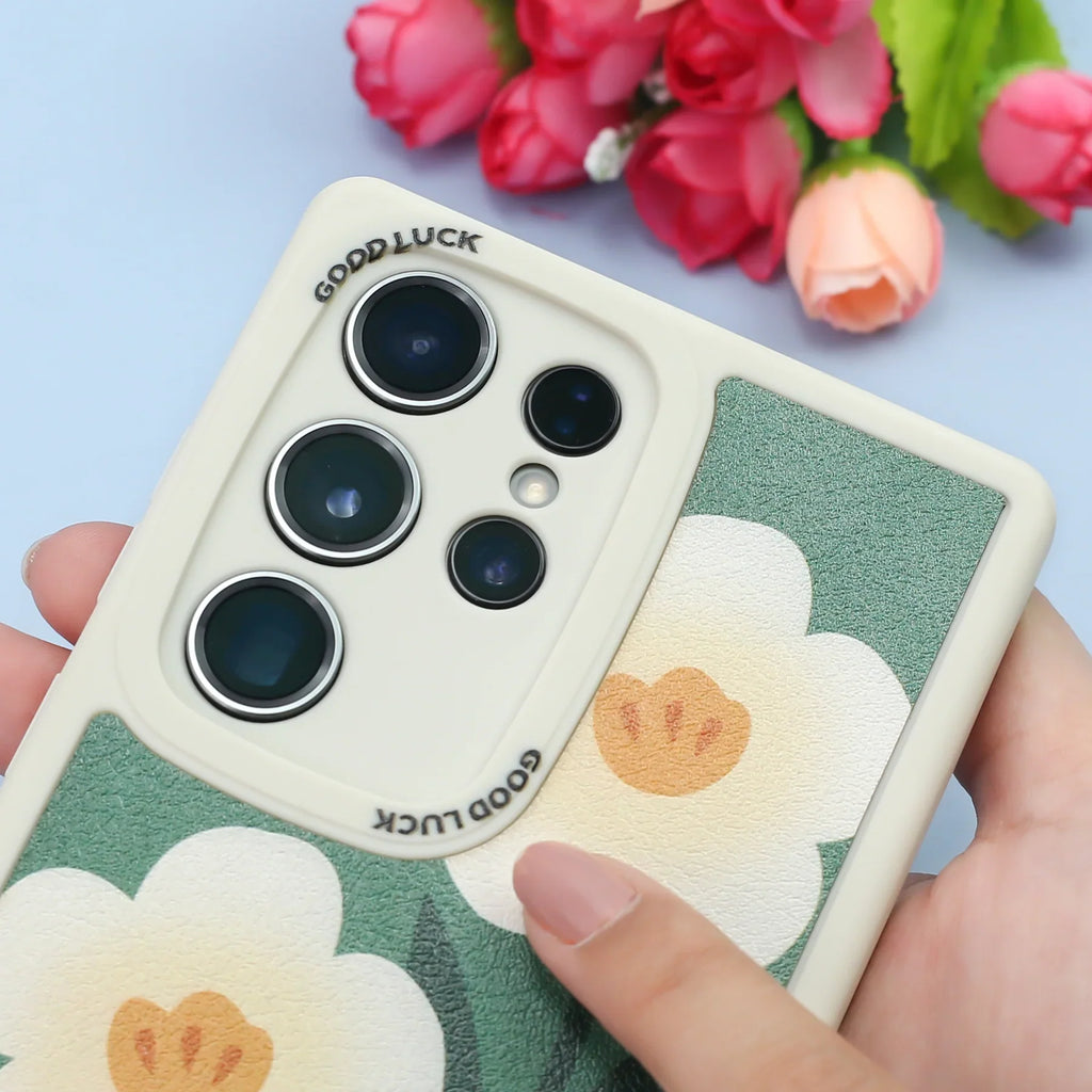 Floral Edition Leather Textured Soft Case - Samsung