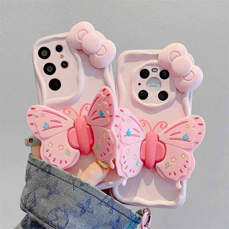 3D Butterfly Wings Stand Case - Samsung