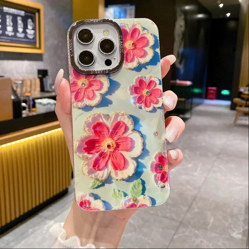 Pastel Petal Oil Painting Flowers Case