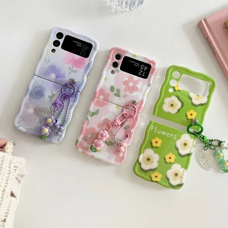 Floral Harmony Shell Case with Charm - Samsung
