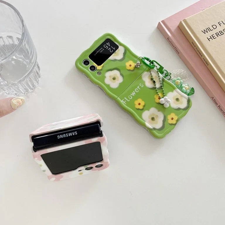 Floral Harmony Shell Case with Charm - Samsung