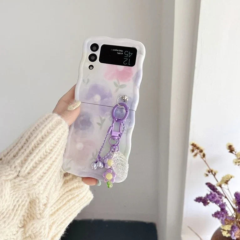 Floral Harmony Shell Case with Charm - Samsung