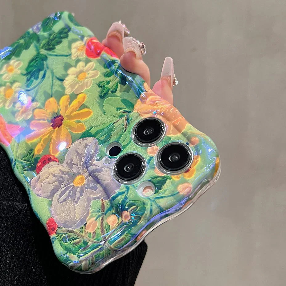 Elegant Daisy Oil Painting Floral Case