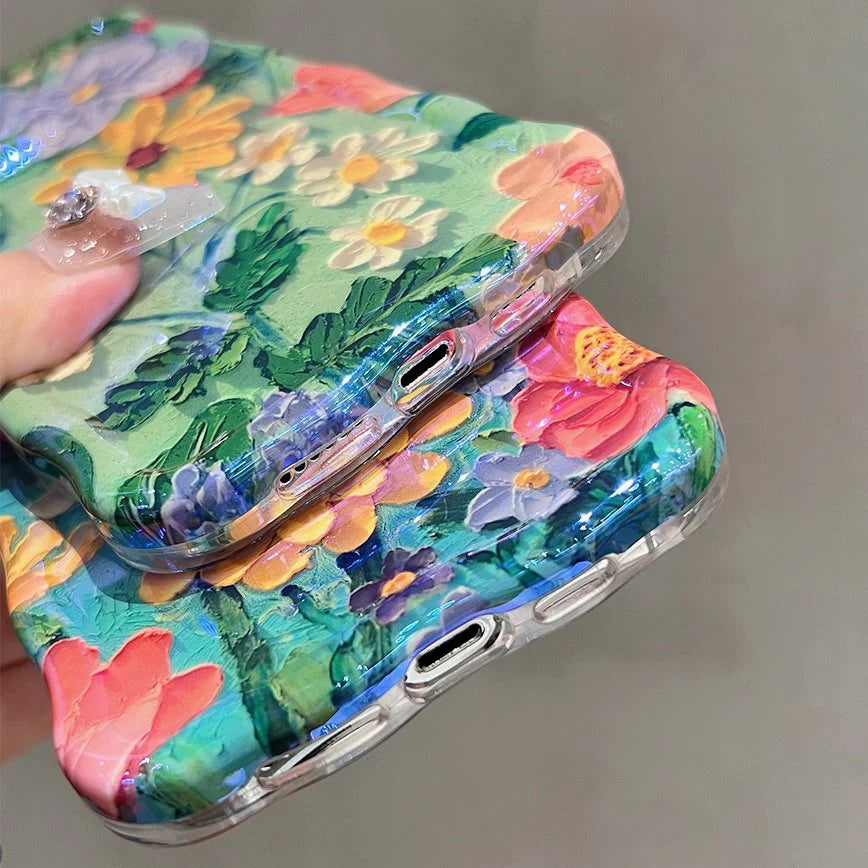 Elegant Daisy Oil Painting Floral Case