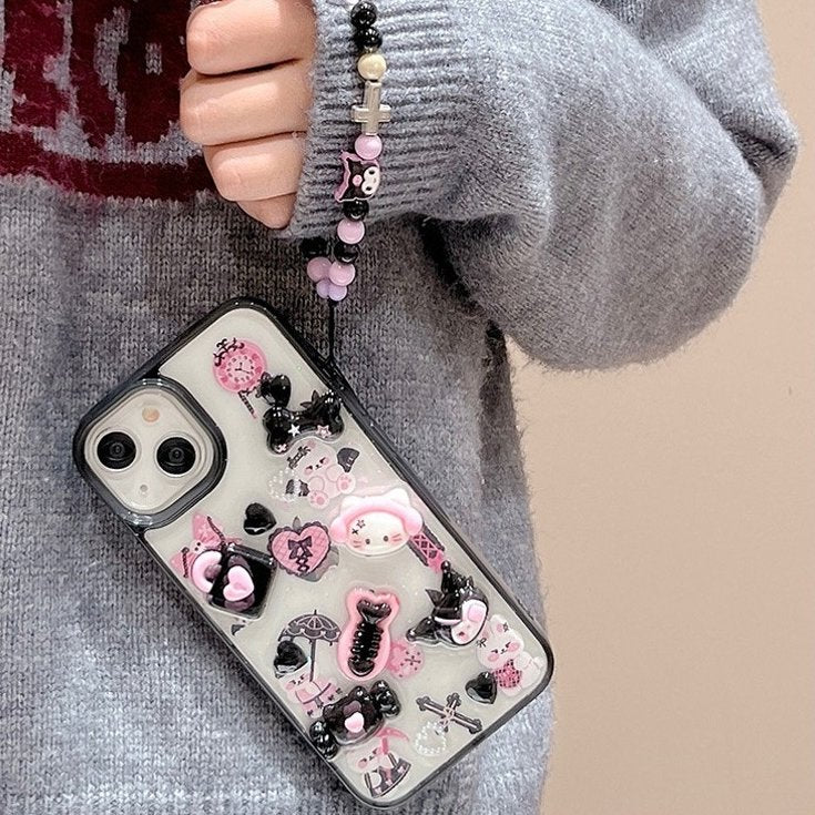 Whimsical 3D Kitty Cartoon Case with Charm