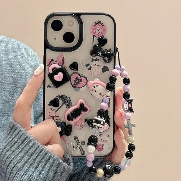 Whimsical 3D Kitty Cartoon Case with Charm