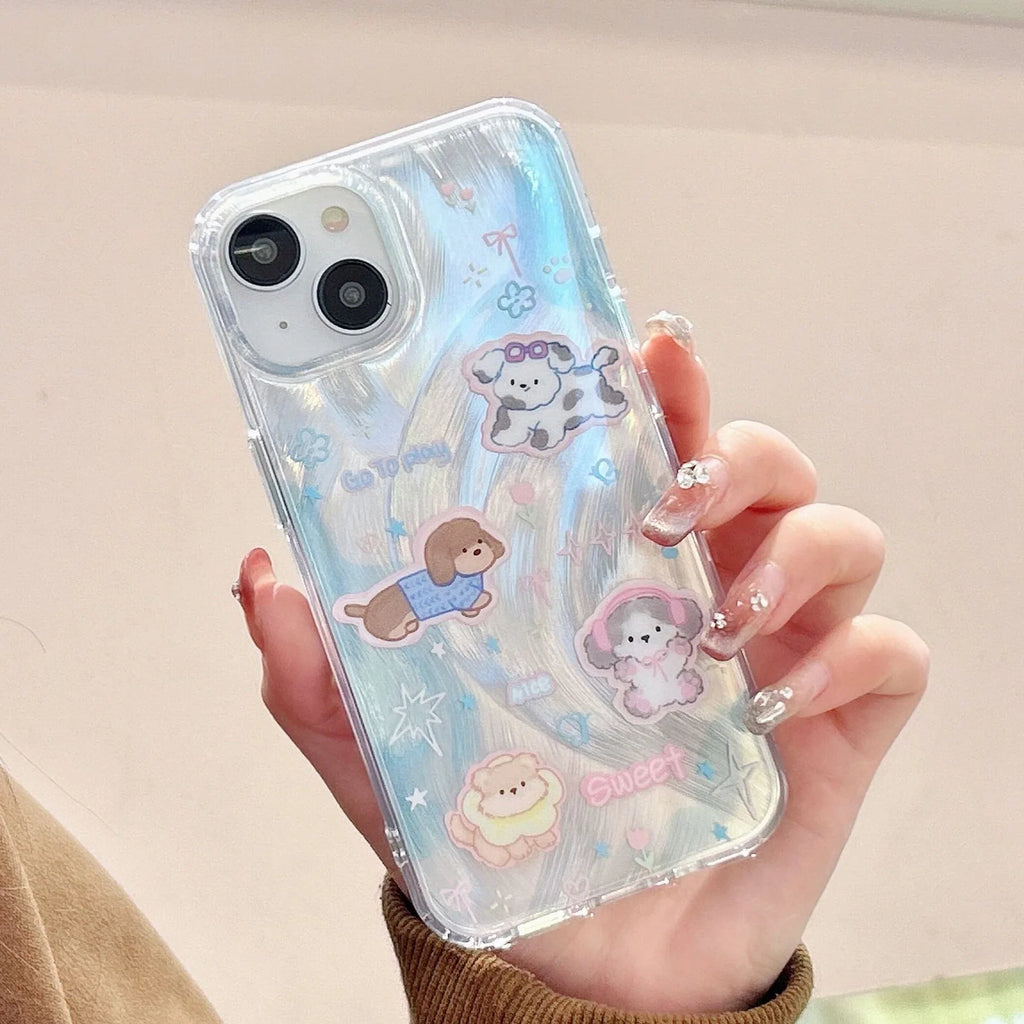 Sparkling Starry Pup Glimmer Case With AirPods Pro Case