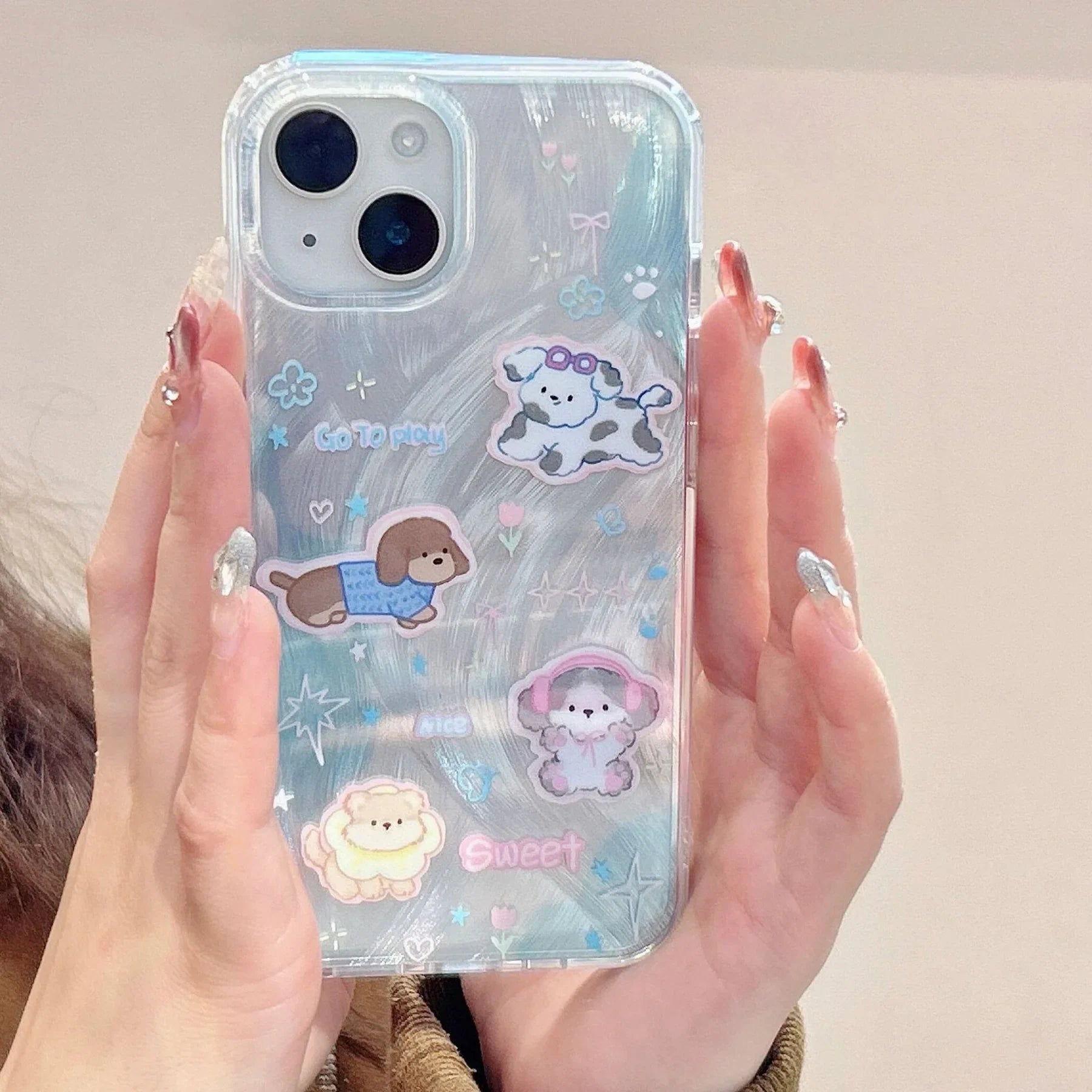 Sparkling Starry Pup Glimmer Case With AirPods Pro Case