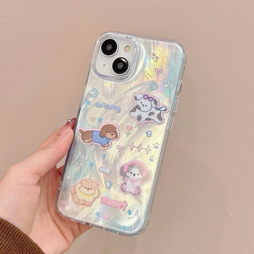 Sparkling Starry Pup Glimmer Case With AirPods Pro Case