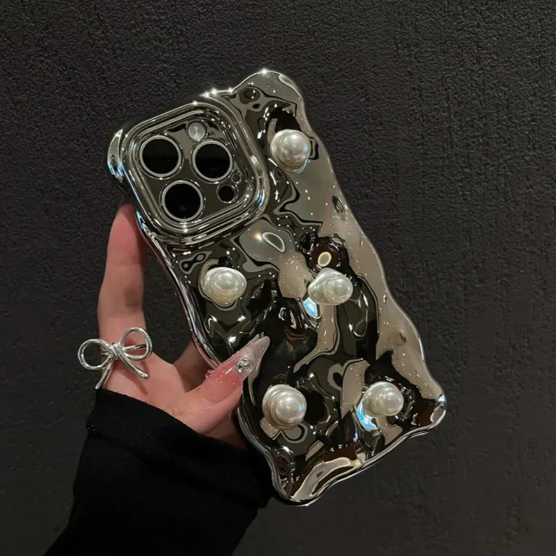 Reflective Pearl Delight Case with Charm