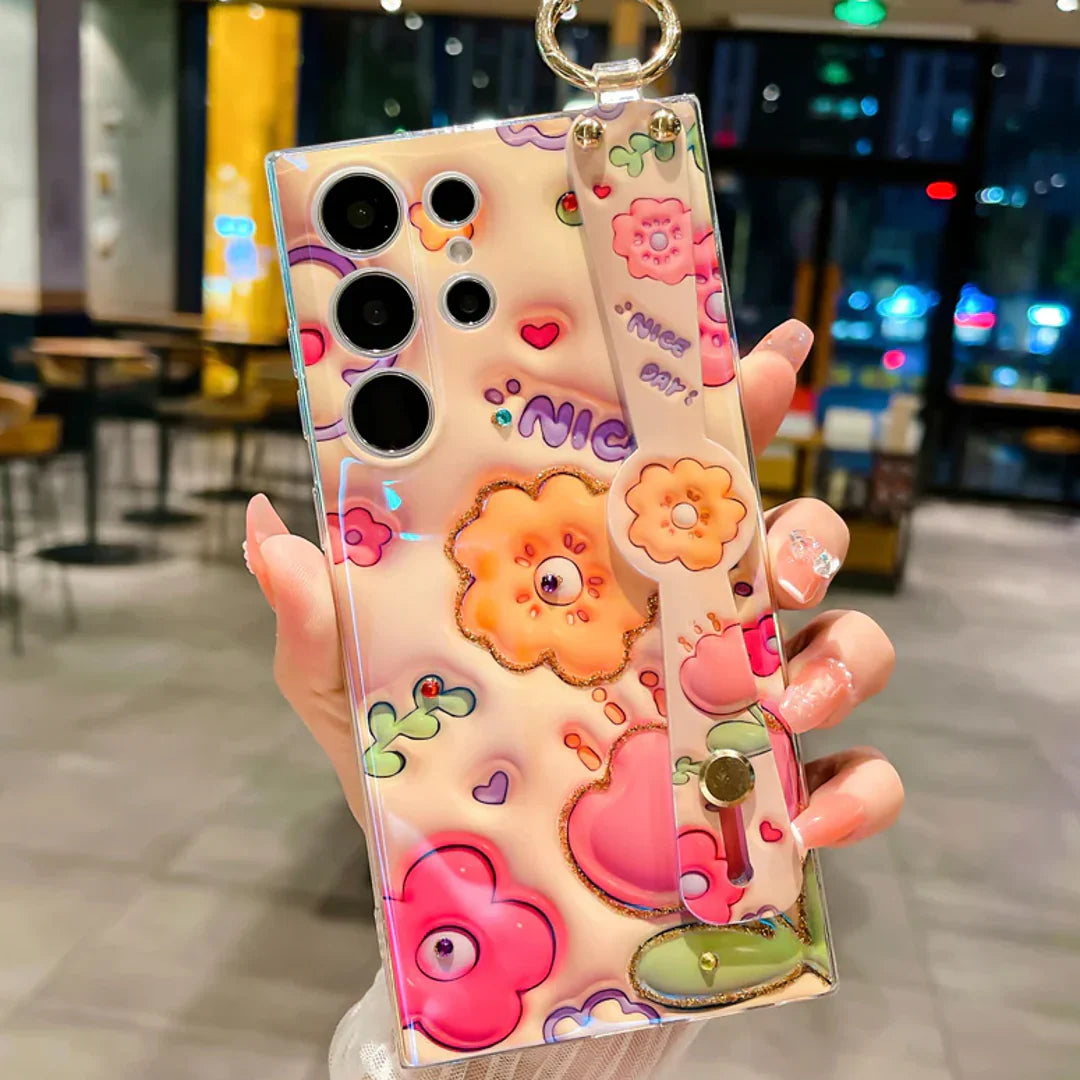 Vibrant Flower Shiny Phone Case - Samsung