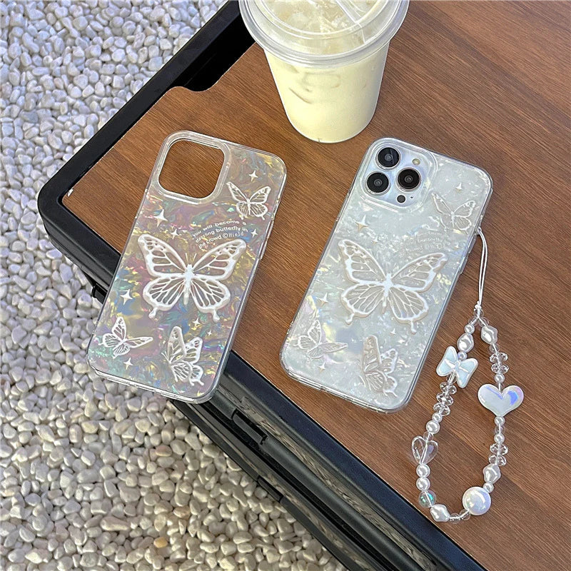 Chic Serene Graceful Butterfly Case with Charm