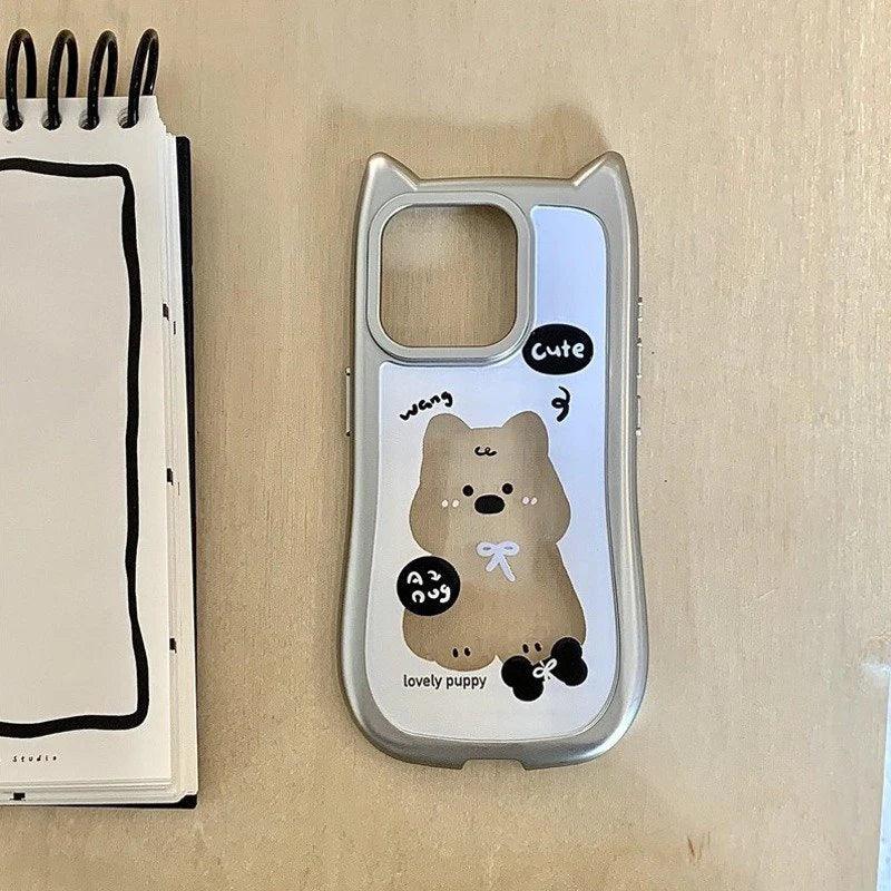 Whimsical Silver Plated Puppy Ears Case