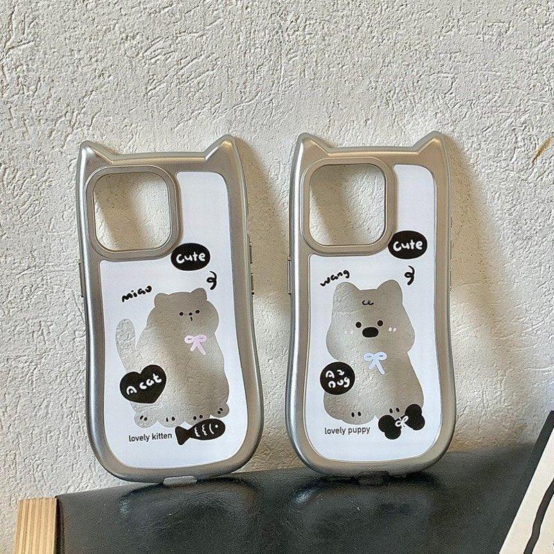 Whimsical Silver Plated Puppy Ears Case