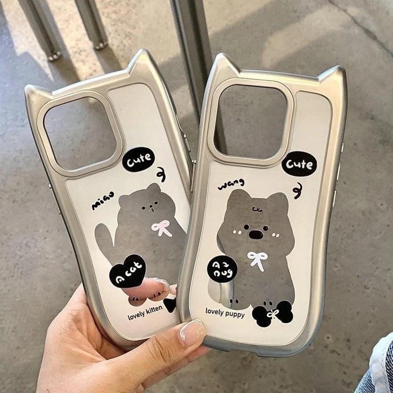 Whimsical Silver Plated Puppy Ears Case