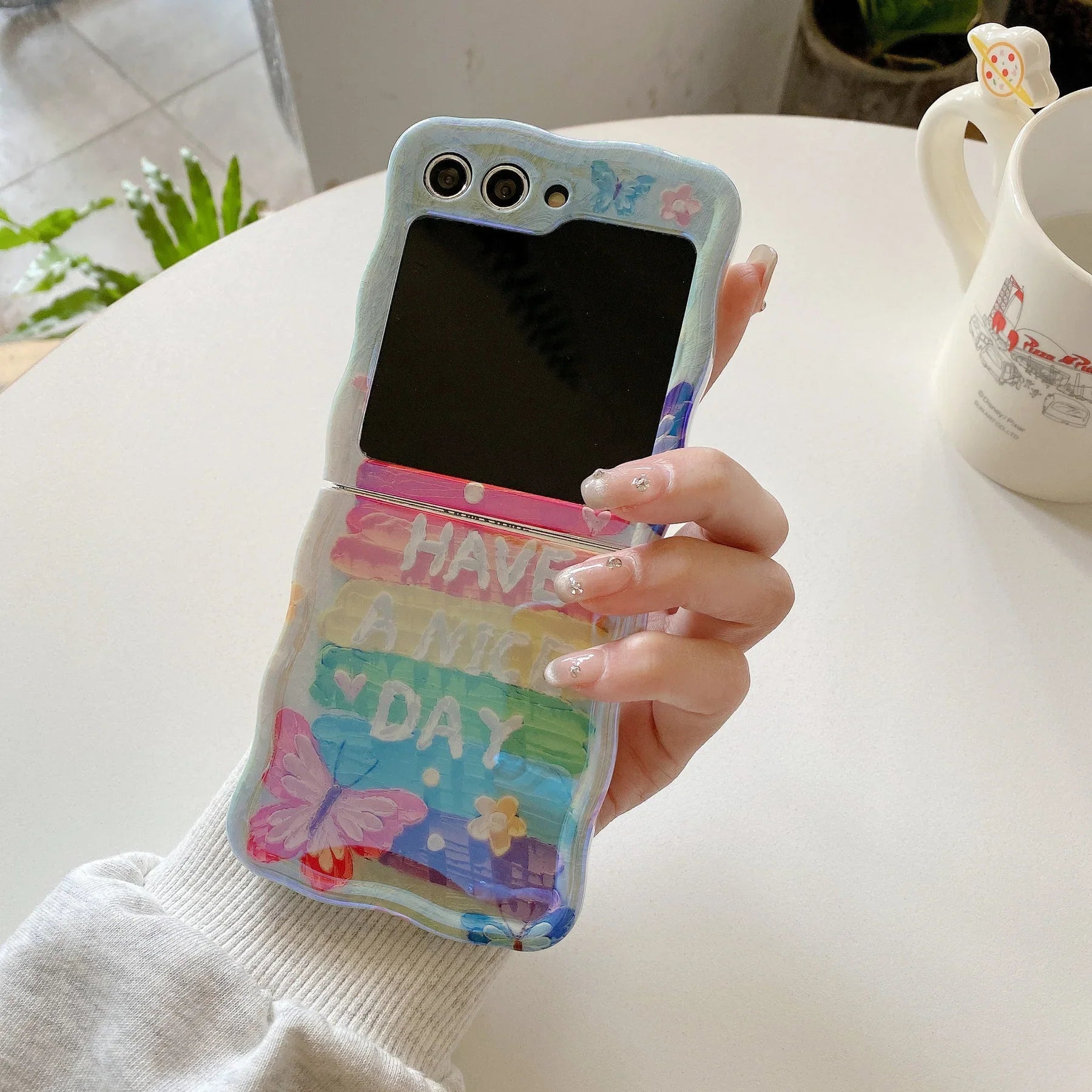 Whimsical Monarch Rainbow Case with Charm - Samsung