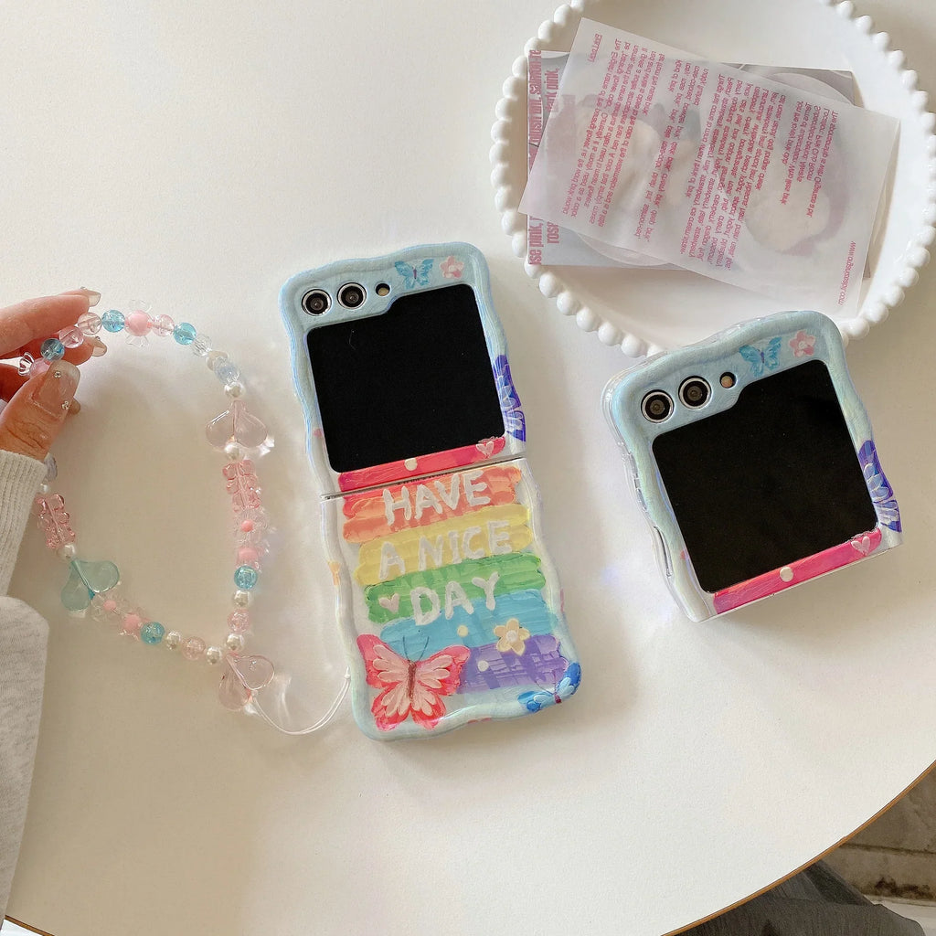 Whimsical Monarch Rainbow Case with Charm - Samsung