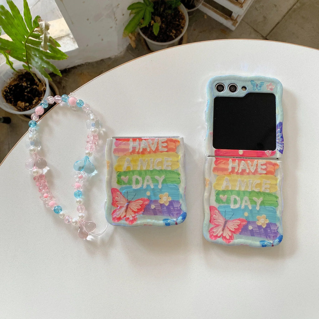 Whimsical Monarch Rainbow Case with Charm - Samsung