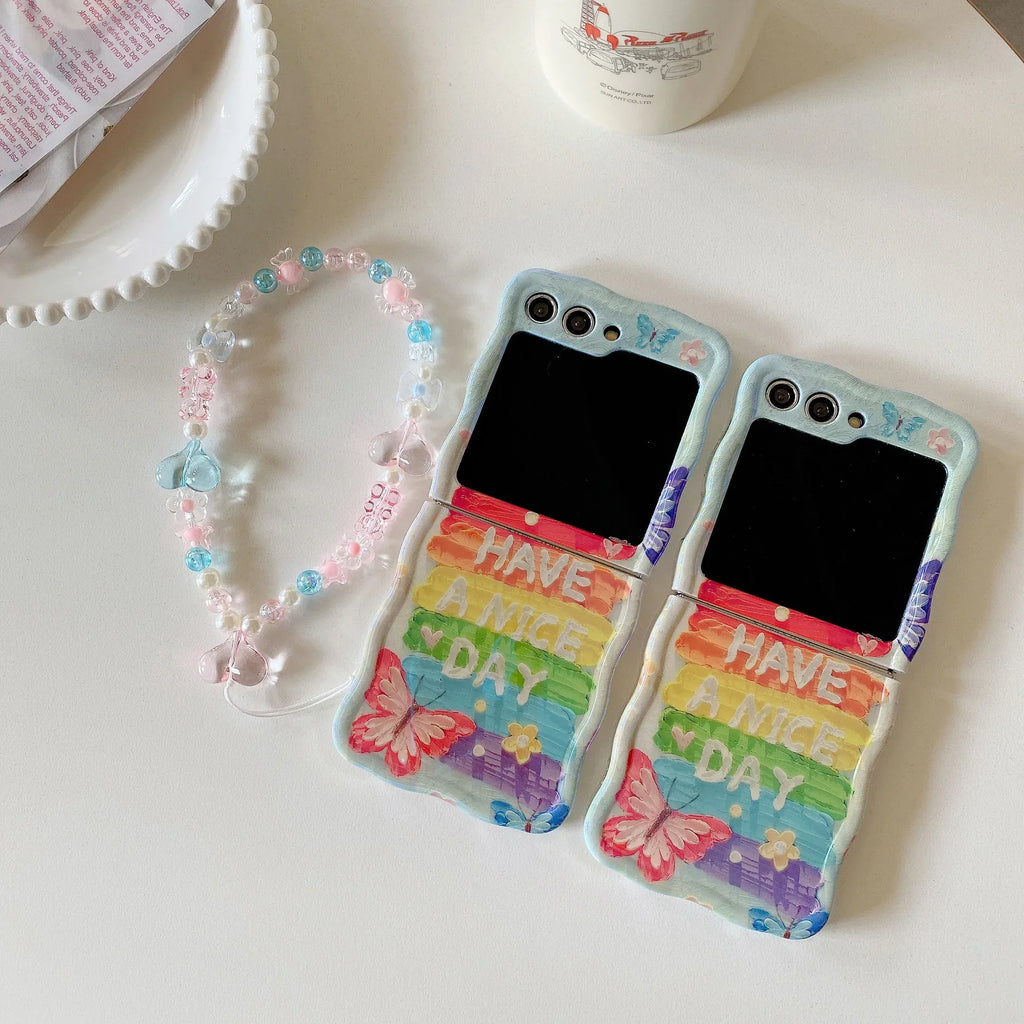 Whimsical Monarch Rainbow Case with Charm - Samsung