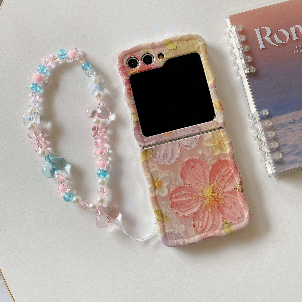 Artistic Camellia Blooms Case with Charm - Samsung