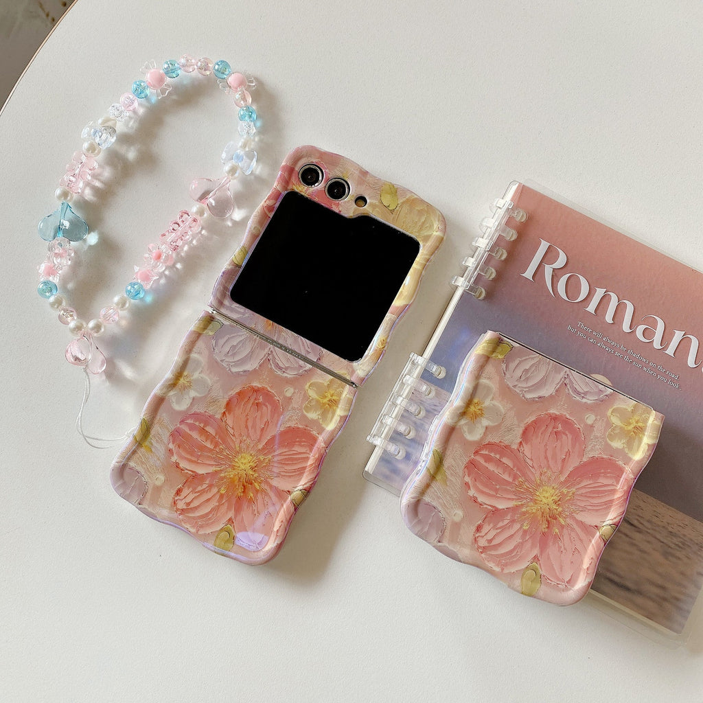 Artistic Camellia Blooms Case with Charm - Samsung