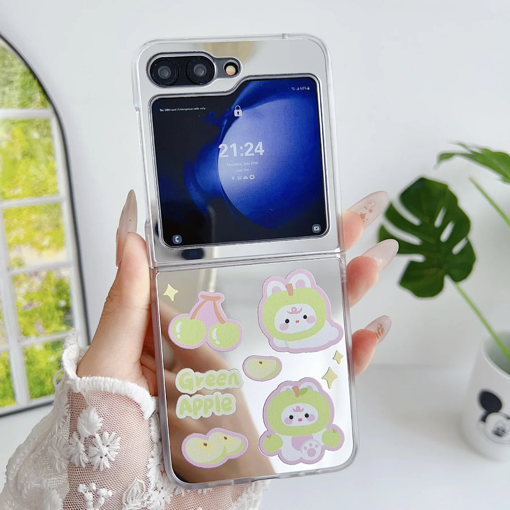 Gleaming Rabbit Mirror Case with Bracelet - Samsung