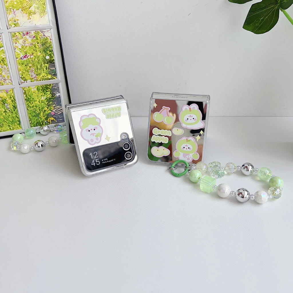 Gleaming Rabbit Mirror Case with Bracelet - Samsung