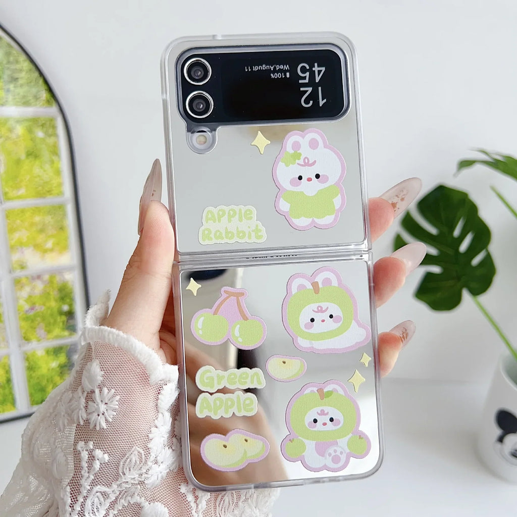 Gleaming Rabbit Mirror Case with Bracelet - Samsung