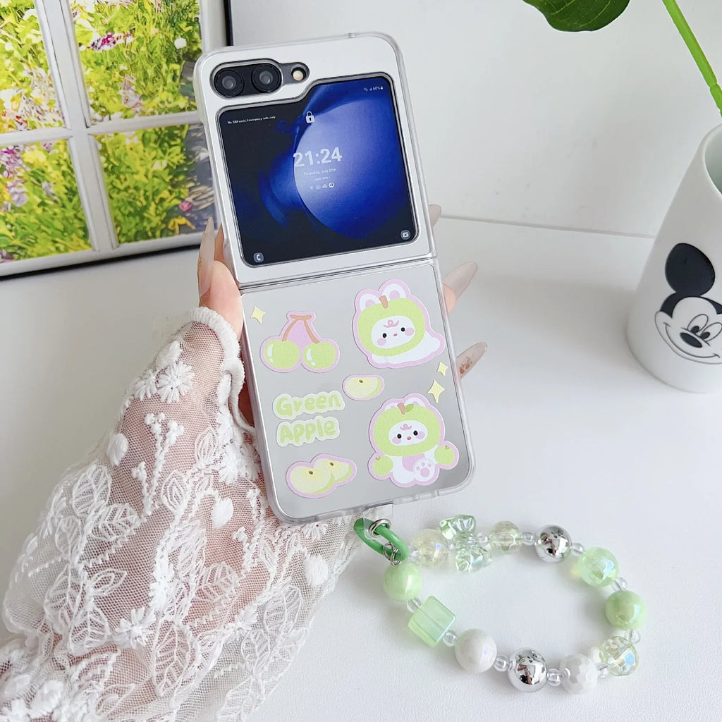 Gleaming Rabbit Mirror Case with Bracelet - Samsung