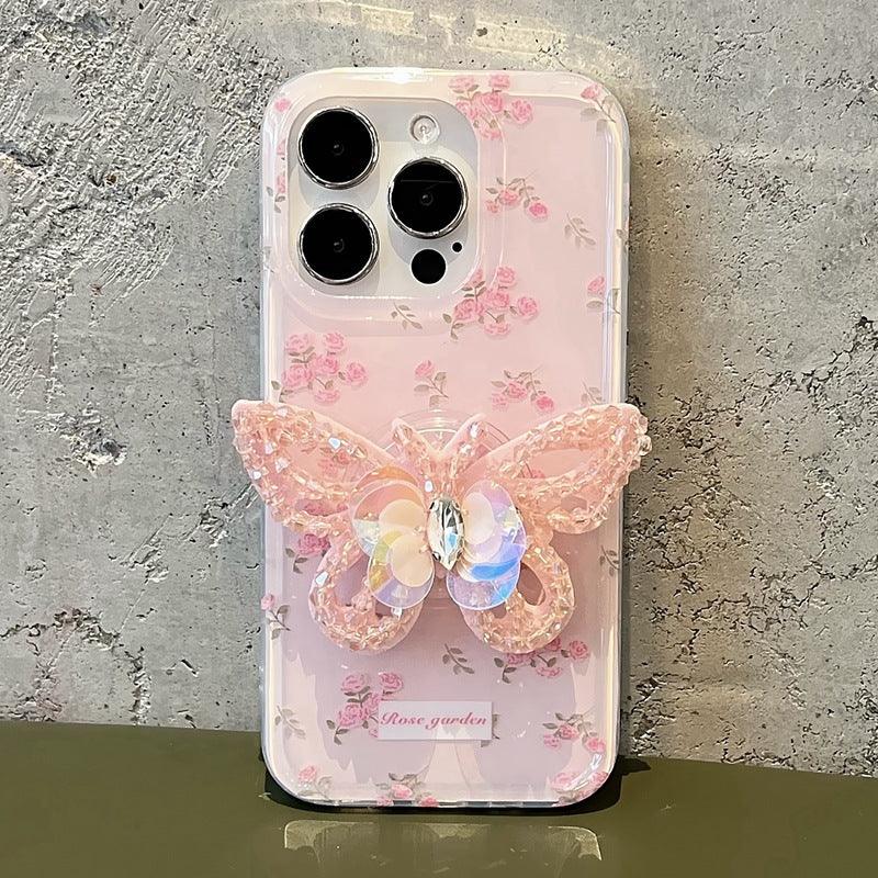 Blooming Diamond Butterfly Gripper Case