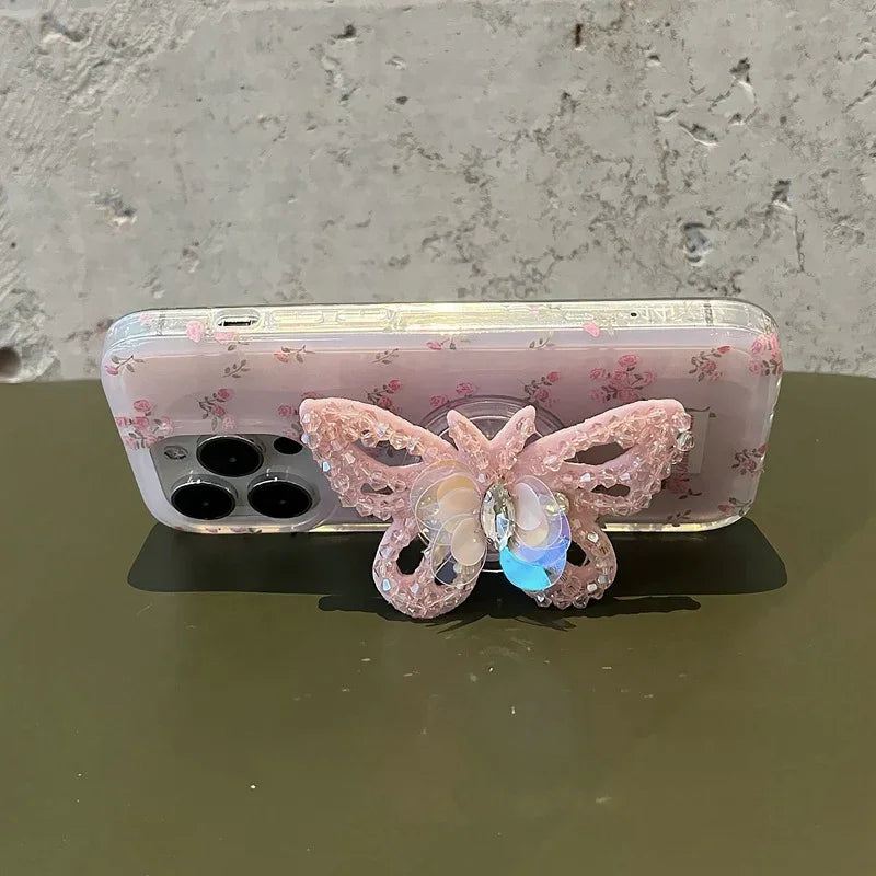 Blooming Diamond Butterfly Gripper Case