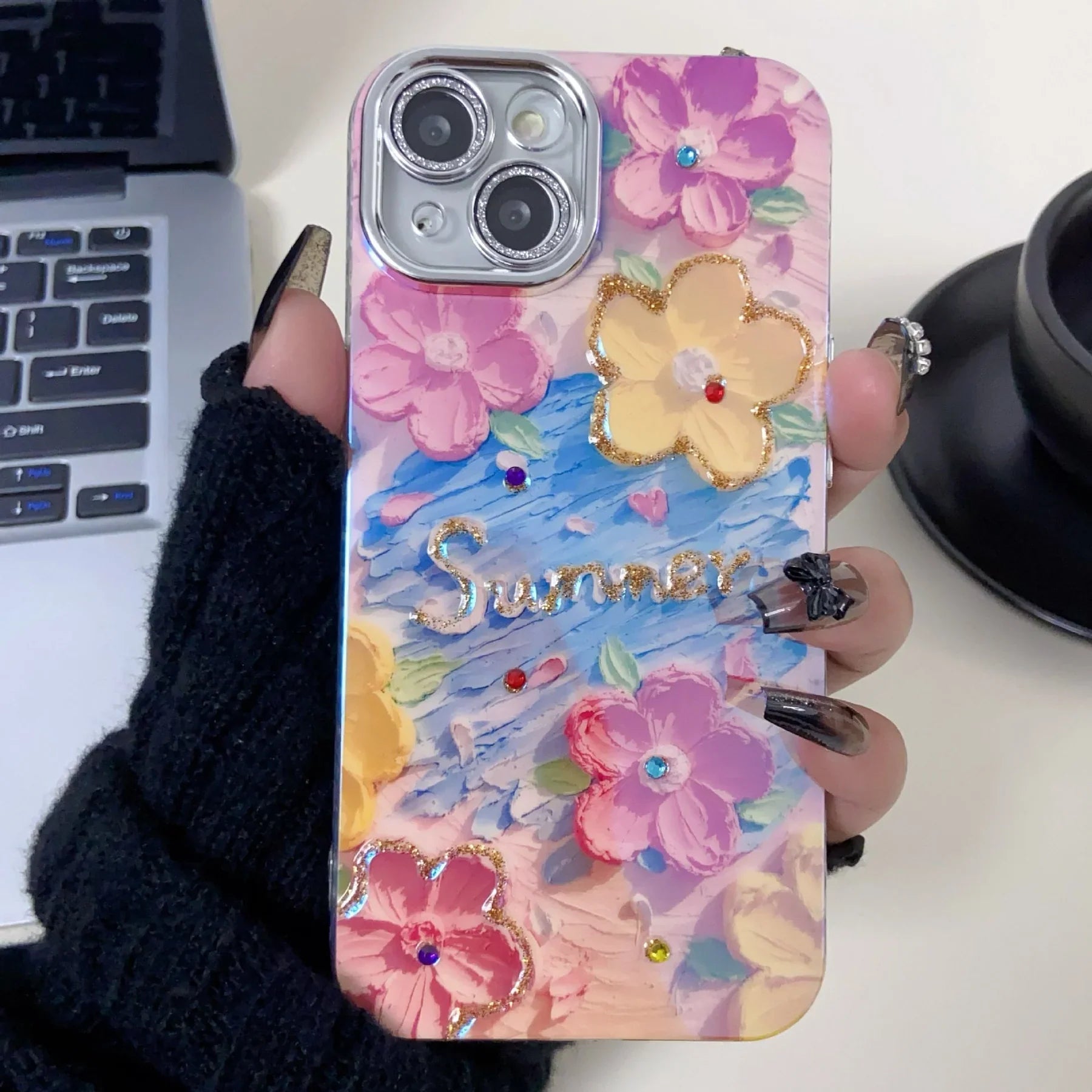 Glistening Multicolor Summer Floral Case