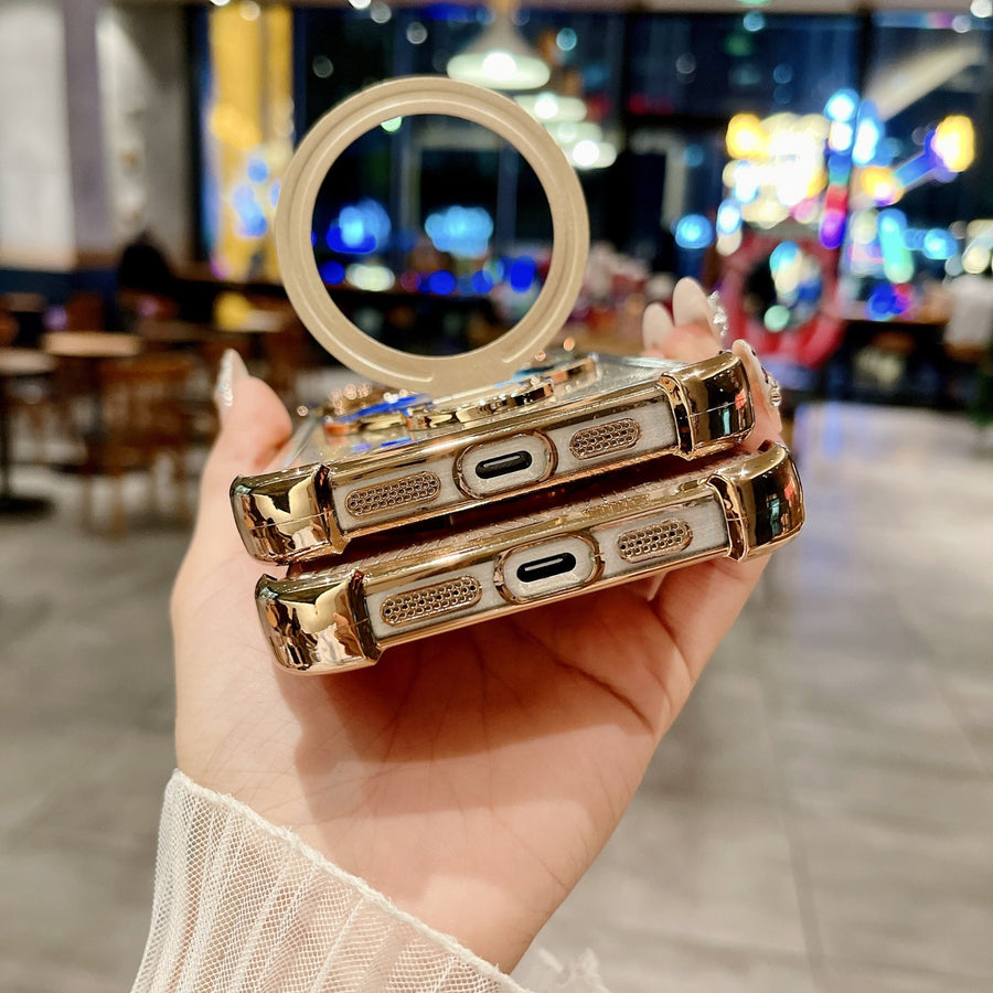 Elegant Water Ripple Glitter Stand Case