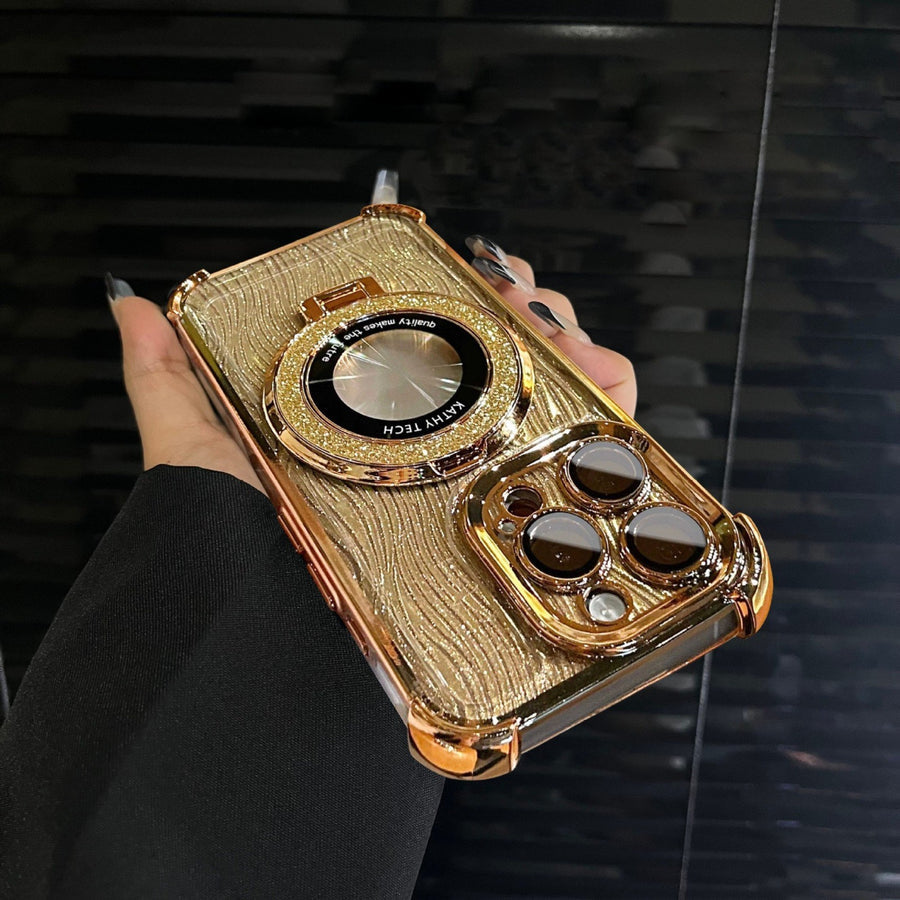 Elegant Water Ripple Glitter Stand Case