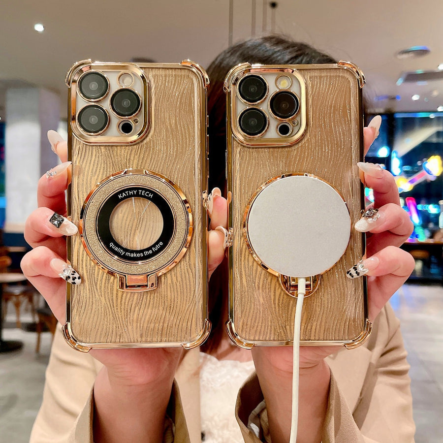 Elegant Water Ripple Glitter Stand Case