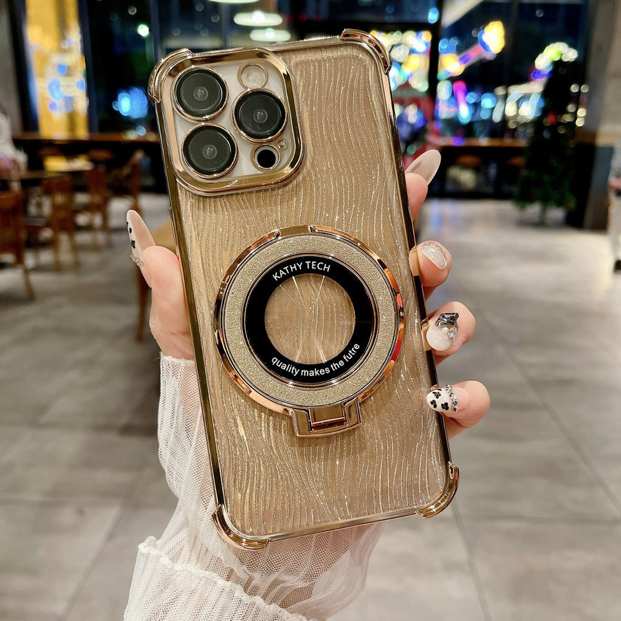 Elegant Water Ripple Glitter Stand Case