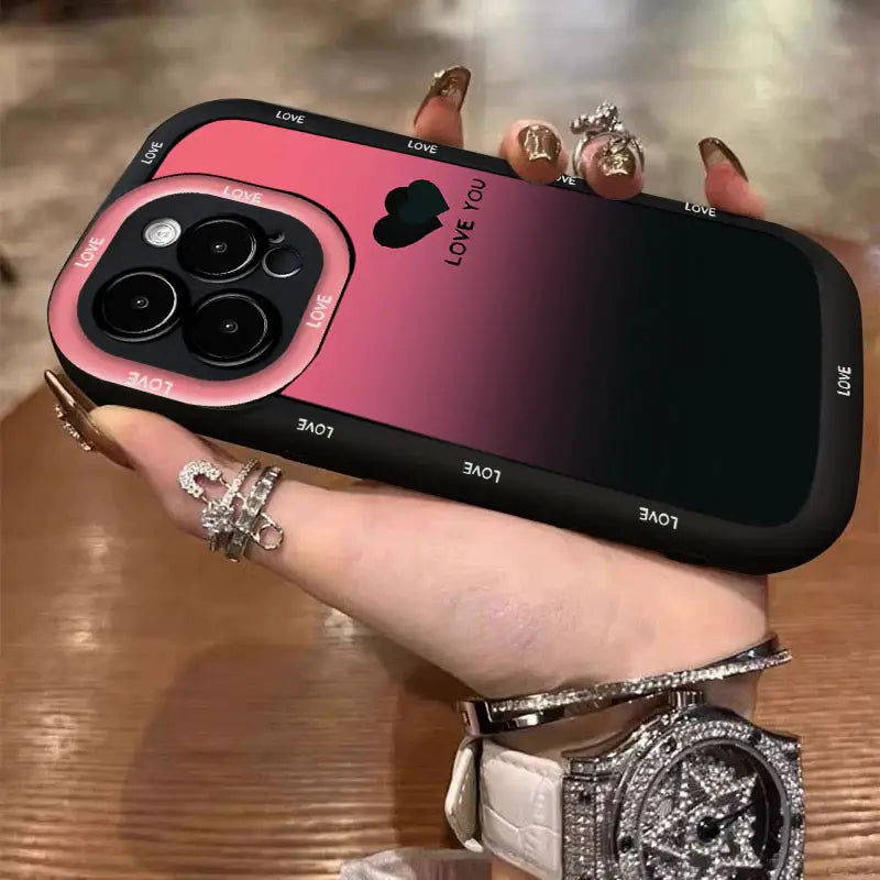 Gradient Ombre Love Heart Case