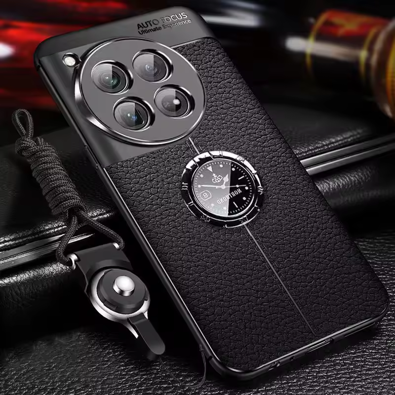 Luxury Leather Craft Clock Inspired Watch Case - OnePlus