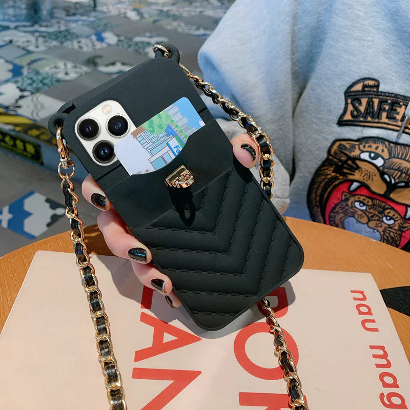 Silicone Wallet Crossbody Chain Case