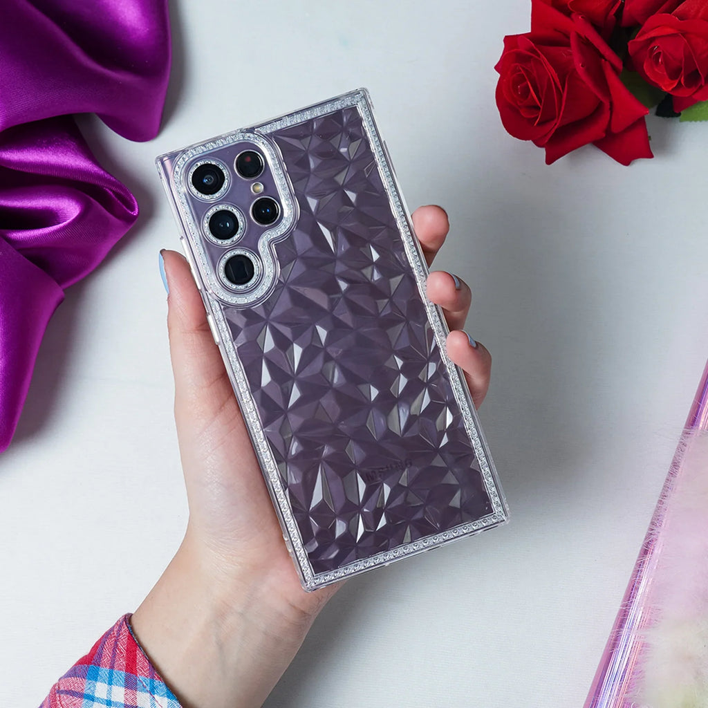 Diamond Pattern Transparent Case - Samsung
