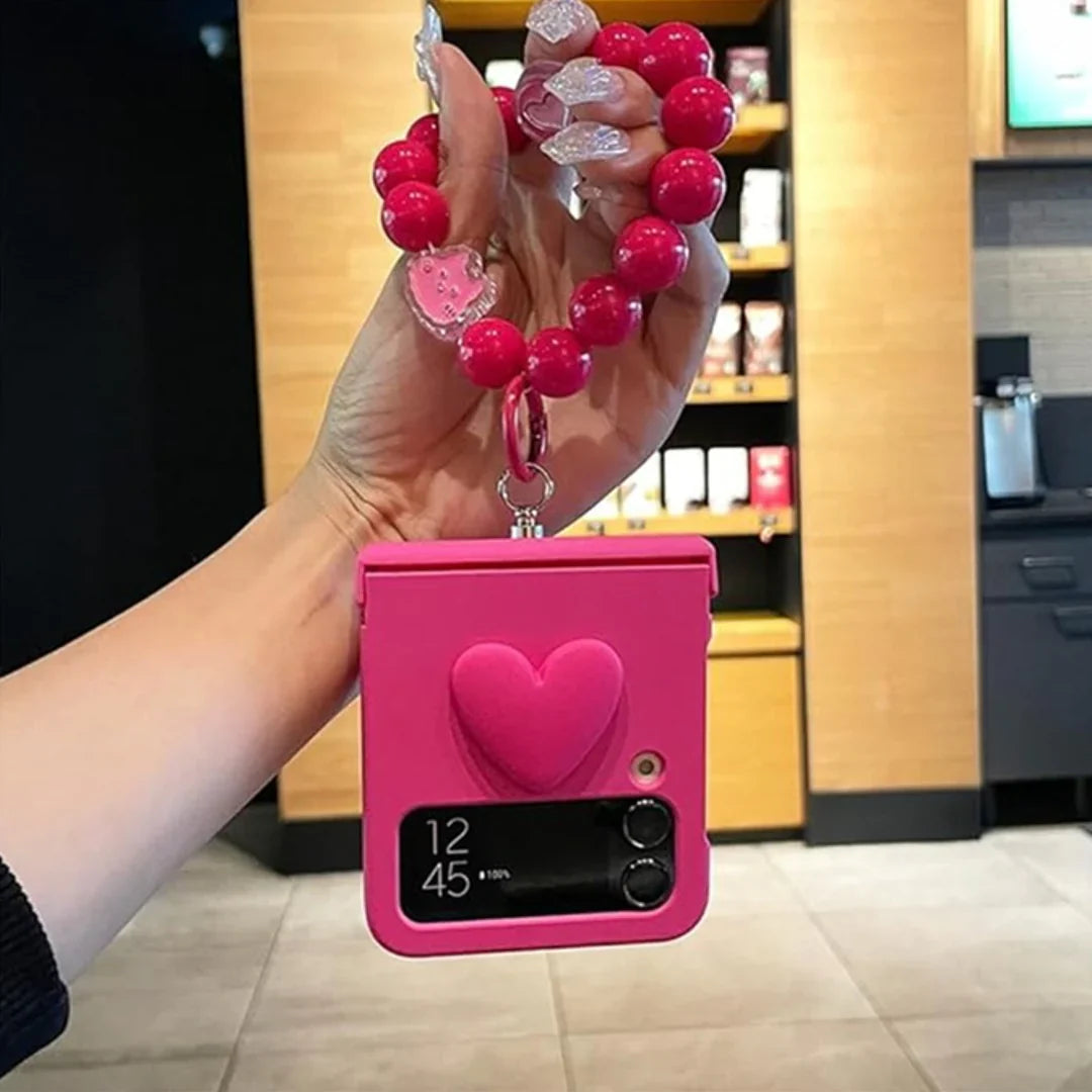 3D Radiant Heartfelt Phone Case with Bead Bracelet