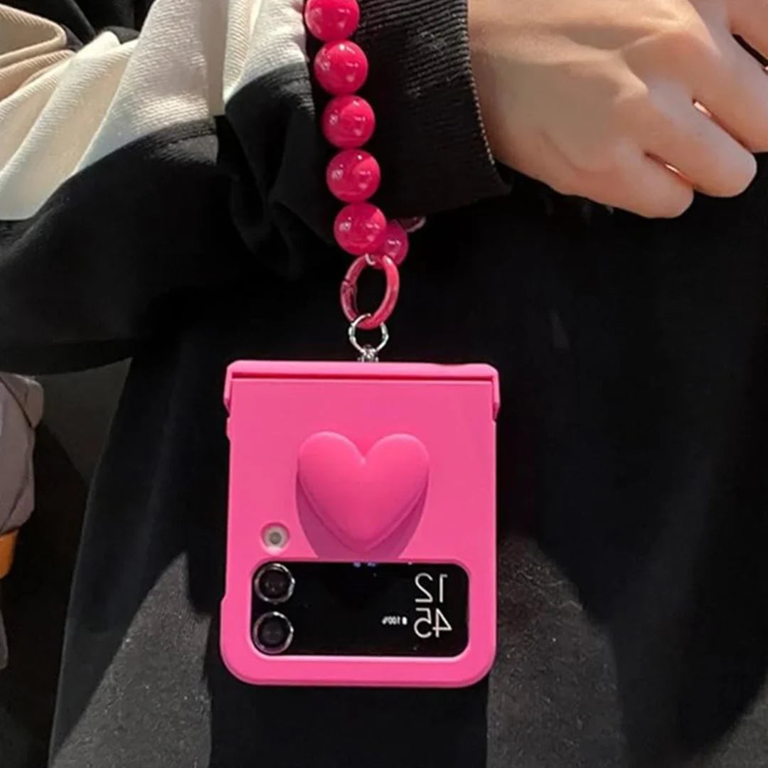 3D Radiant Heartfelt Phone Case with Bead Bracelet