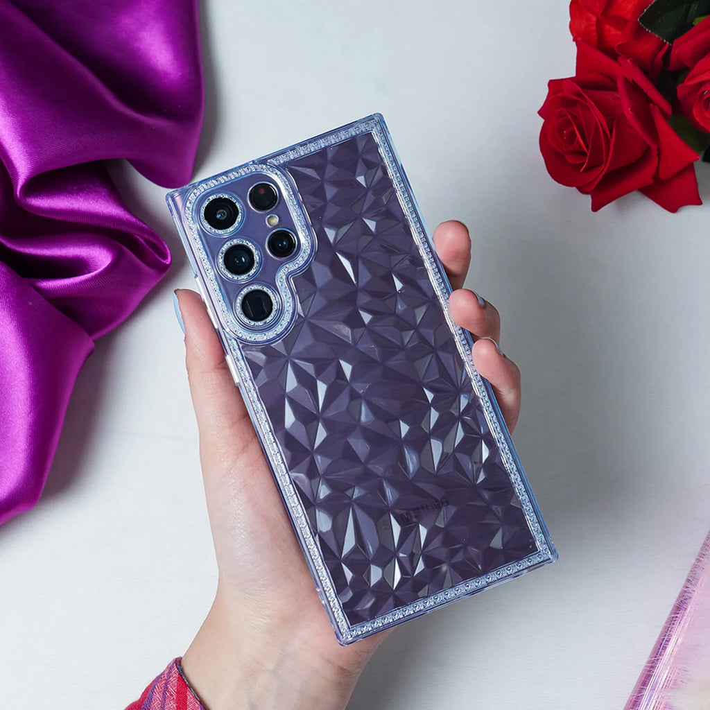 Diamond Pattern Transparent Case - Samsung