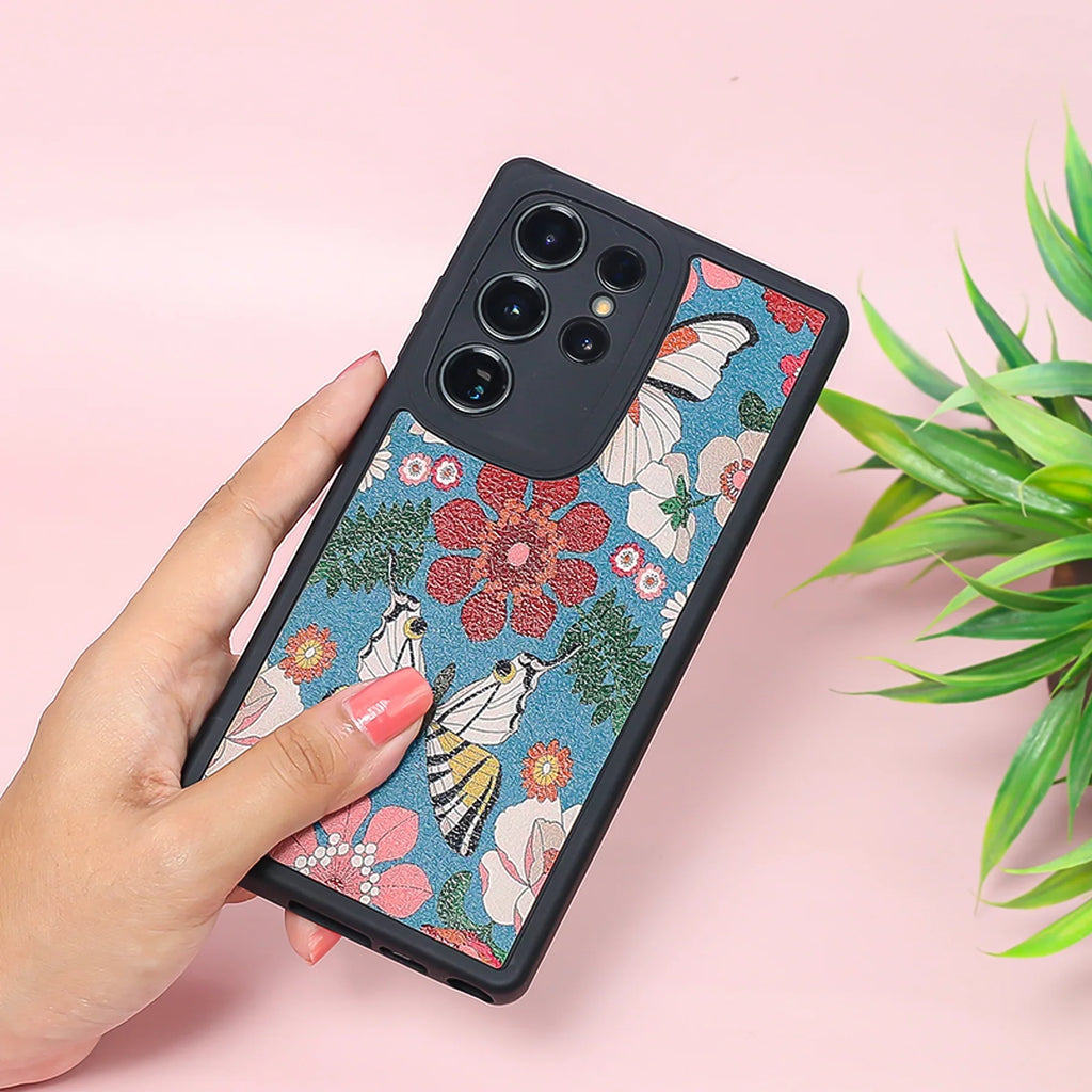 Butterfly Flowers Pattern Phone Case - Samsung