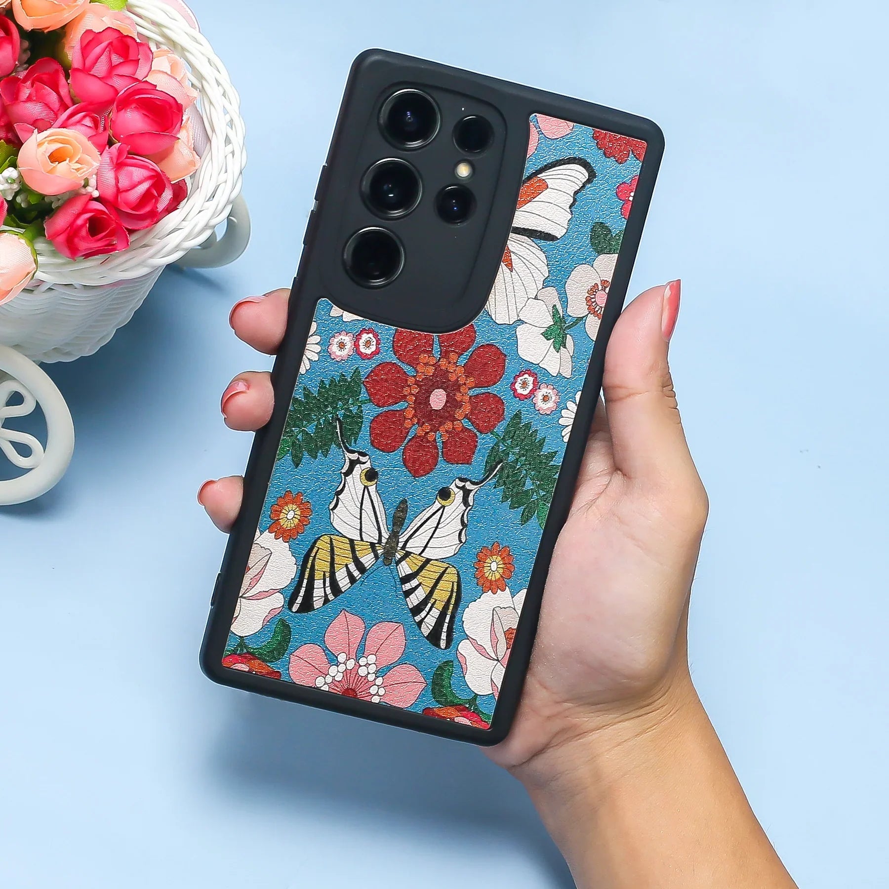 Butterfly Flowers Pattern Phone Case - Samsung