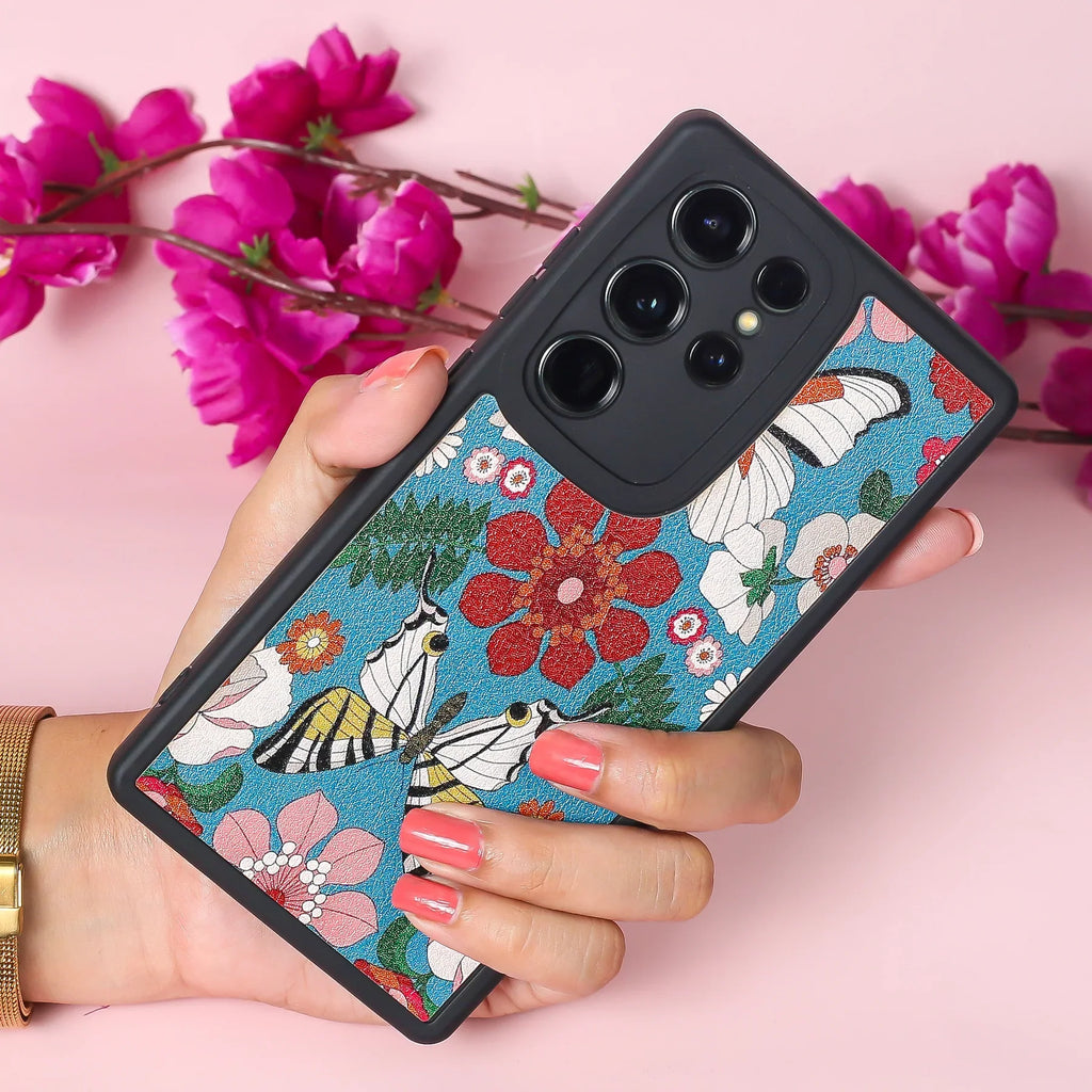 Butterfly Flowers Pattern Phone Case - Samsung