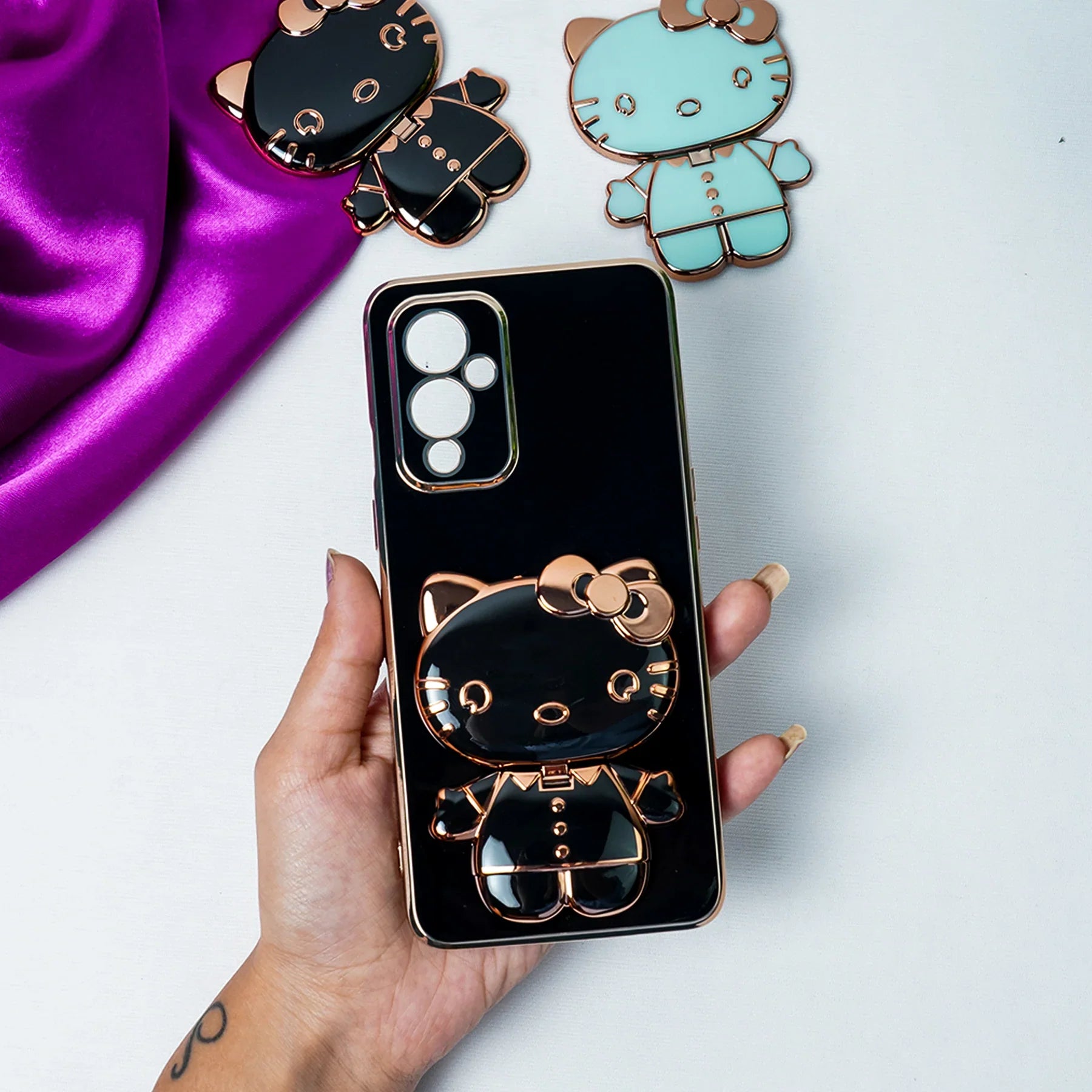 Charming Kitty Folding Mirror Stand Case - OnePlus