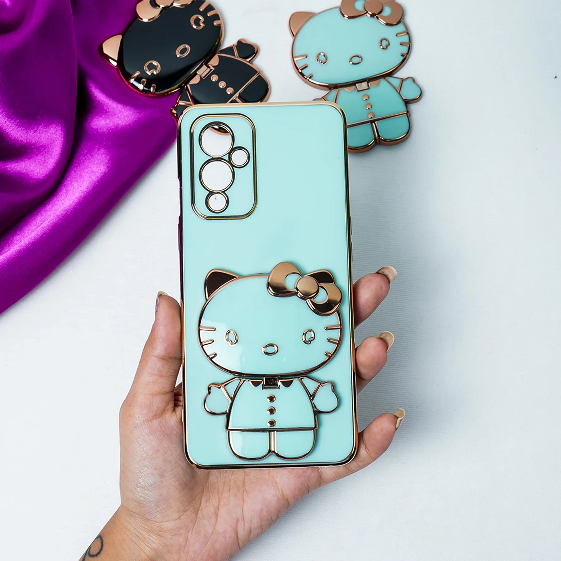 Charming Kitty Folding Mirror Stand Case - OnePlus